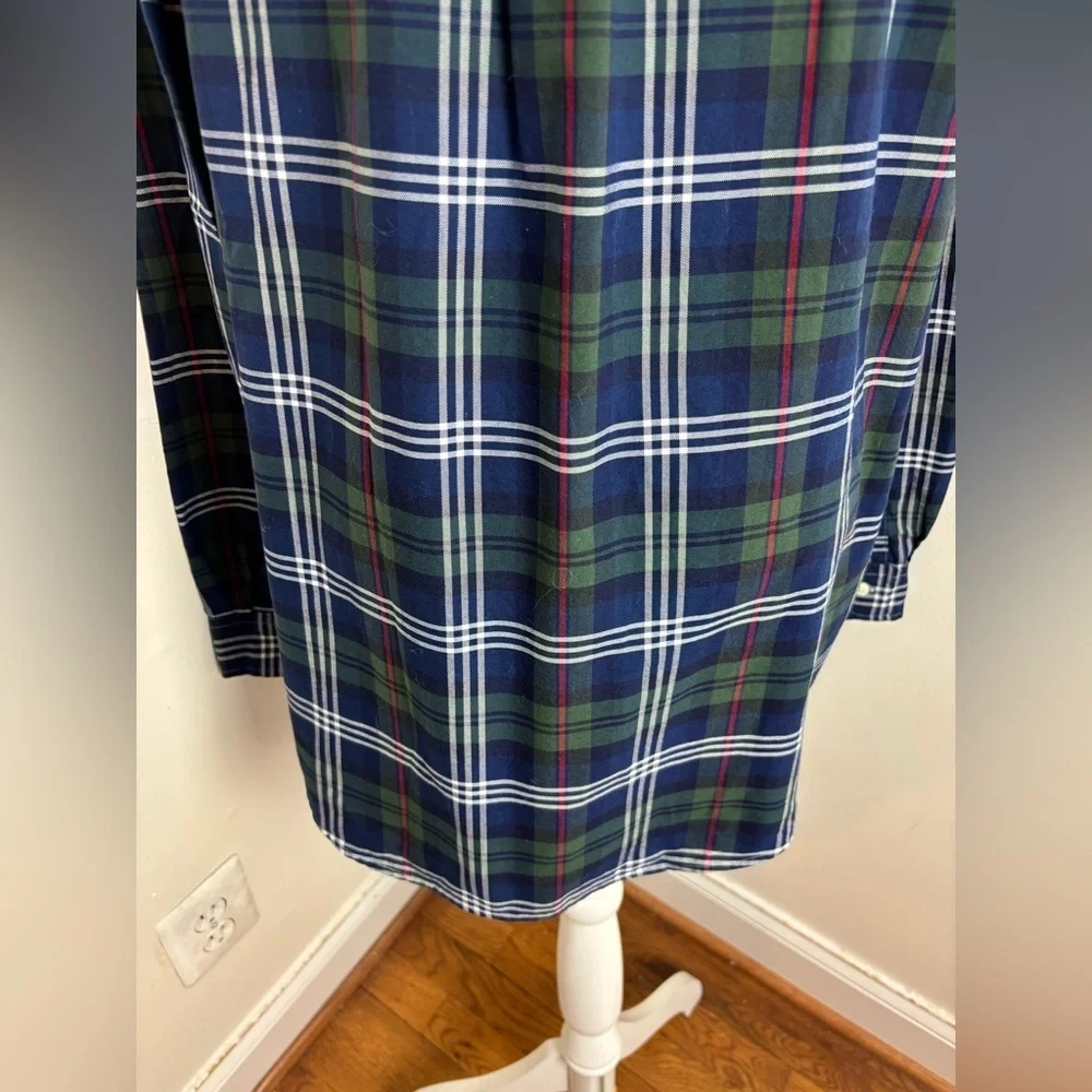 Ralph Lauren Plaid Cotton Button-Down Classic Fit Tartan Shirt Size XL NWOT